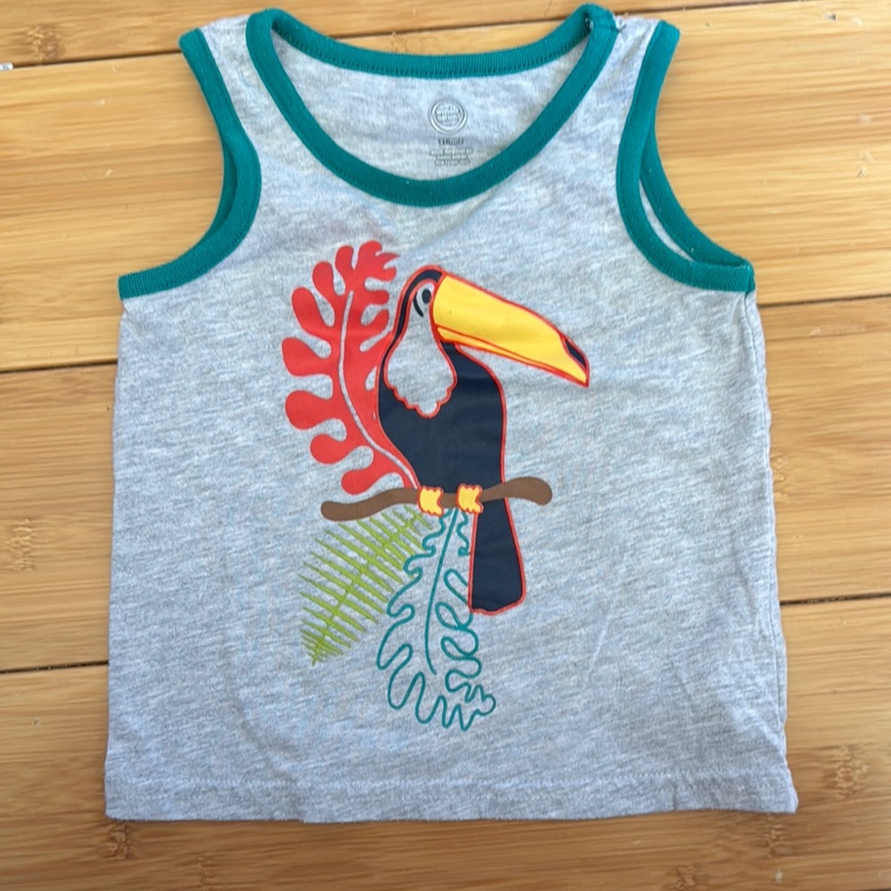 Gray Toucan Tank Top for Kids